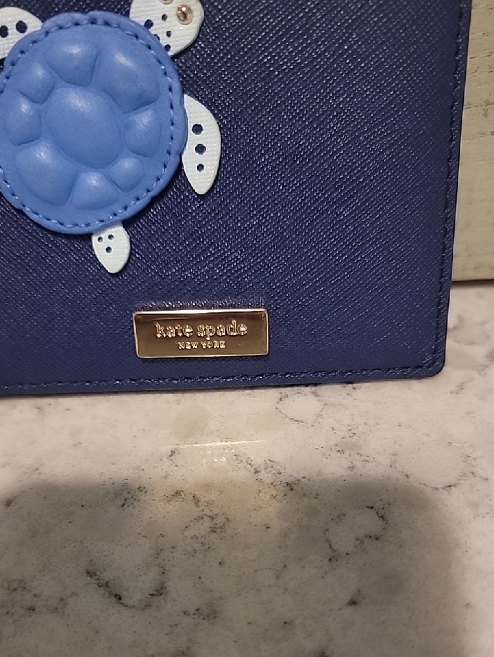 Kate Spade Navy Passport Holder with Turtle Applique "Under The Sea" Collection - Picture 4 of 11